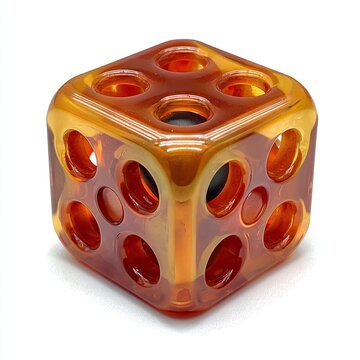 Amber resin die with hollowed-out design