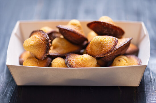 food truck tray of mini madeleines