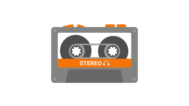 Retro Audio Cassette Tape Flat Icon