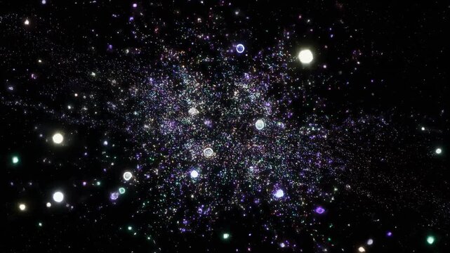 Cosmic dust nebula with sparkling stars in deep space