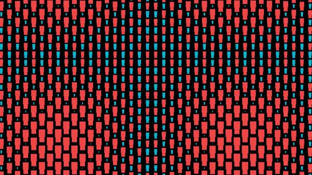 Procedural motion of Abstract Red and Cyan Halftone Geometric Pattern Motion