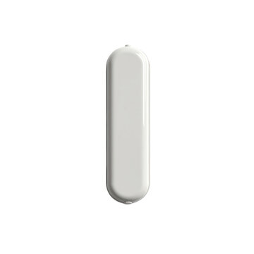Close-up of a white capsule-shaped medication or supplement pill with smooth surface isolated on white background