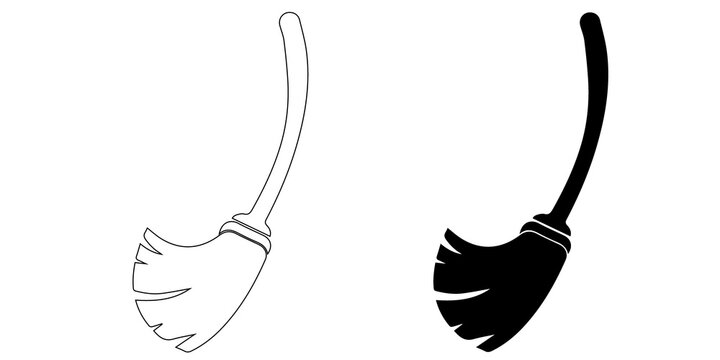 Broom sweeping dust icon vector illustration 