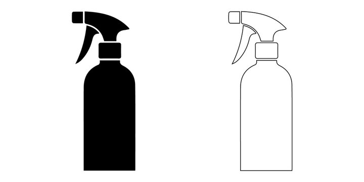 Black silhouette icon of a spray bottle vector 