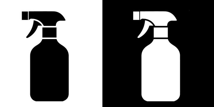 Black silhouette icon of a spray bottle vector 