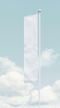 Minimalist mobile wallpaper with a white flag against a cloudy sky.