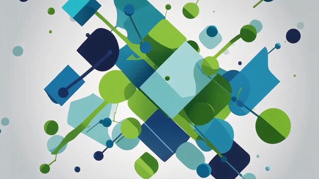 Colorful geometric shapes animation sequence frames
