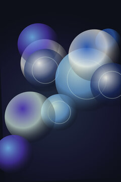 Abstract blue and purple gradient spheres and transparent circles create a modern dynamic background design transparent background