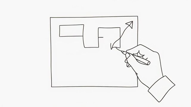 Cartoon fox running through geometric shapes animation