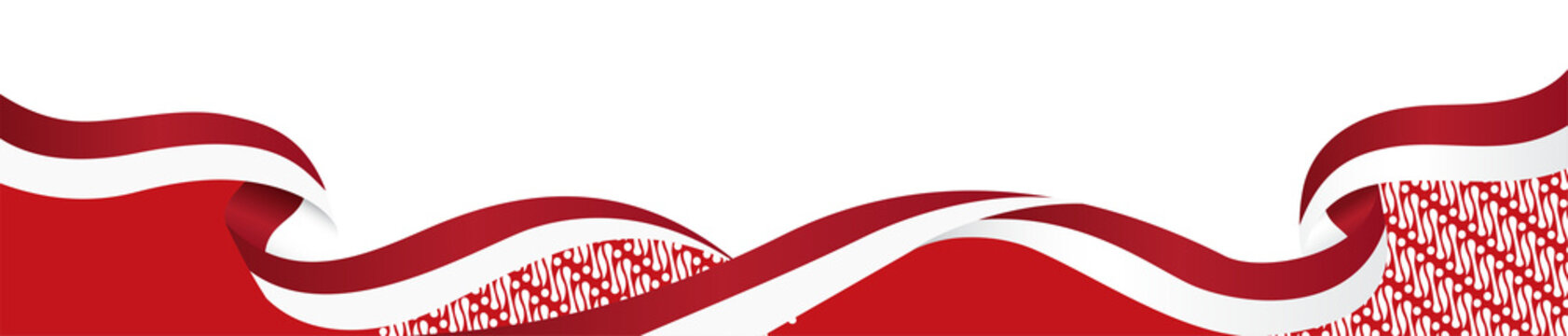 Red White Wavy Ribbon Banner Background. Modern Graphic Design Element for Marketing, Promotions, and Web Templates.