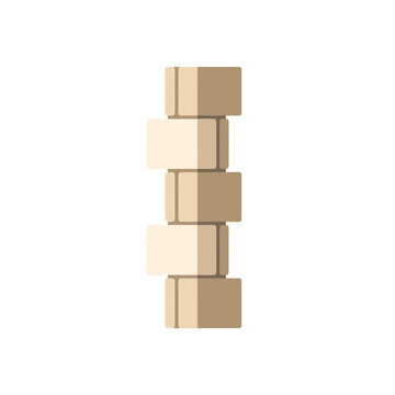 Minimalist stack of beige bricks in flat vector style