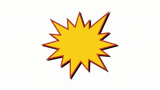 Bright yellow starburst explosion graphic design element.