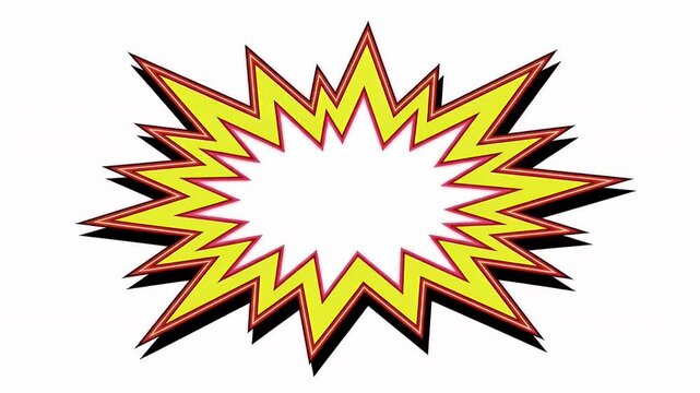 Bright yellow starburst explosion graphic design element.