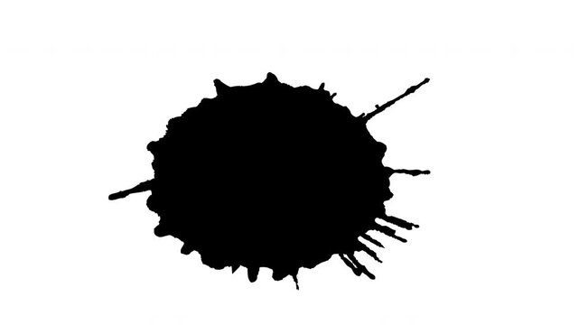 Animated Grunge Ink Circle Overlay.Black brush stroke frame and texture video effect loop for creative masks.Video effect 4k