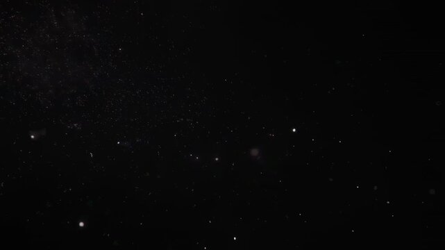 Floating particles in dark void space animation