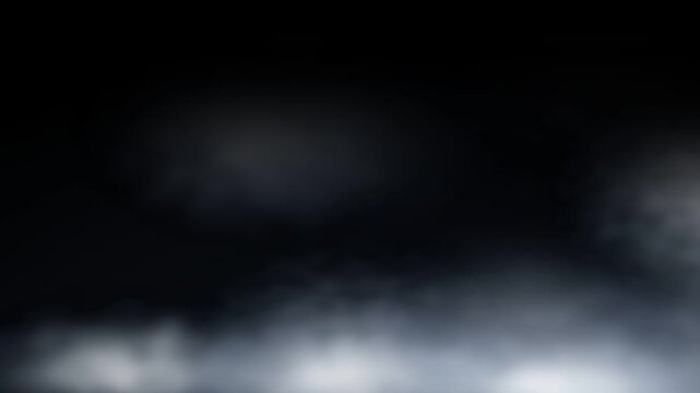 Seamless Loop of Volumetric White Smoke and Fog Rising Against a Dark Atmospheric Background