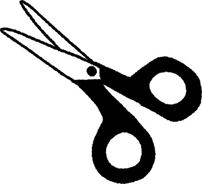 Simple pair of scissors line art icon