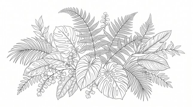 Tropical leaf bouquet