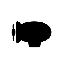 Black silhouette of a blimp. Airship icon for aviation and travel design. © Sanjeda