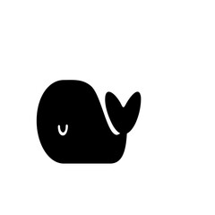 Cute whale icon silhouette. Minimalist marine animal graphic for nursery design. © Sanjeda