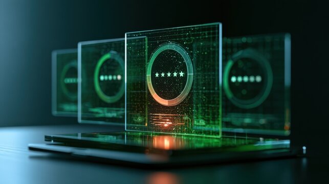 A digital ESG scorecard highlighting environmental, social, and governance performance metrics for sustainability and corporate responsibility evaluation.