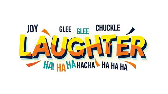 Colorful laughter illustration joy glee and chuckle concept on white