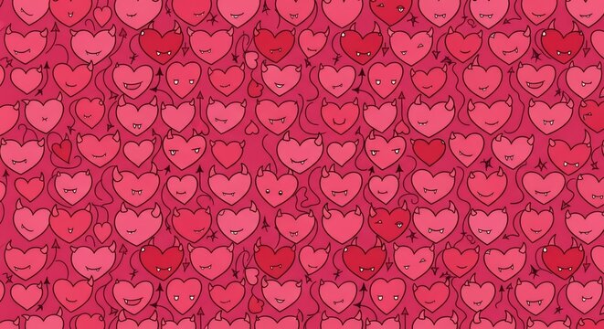 Crimson Cascade of Mischievous Hearts