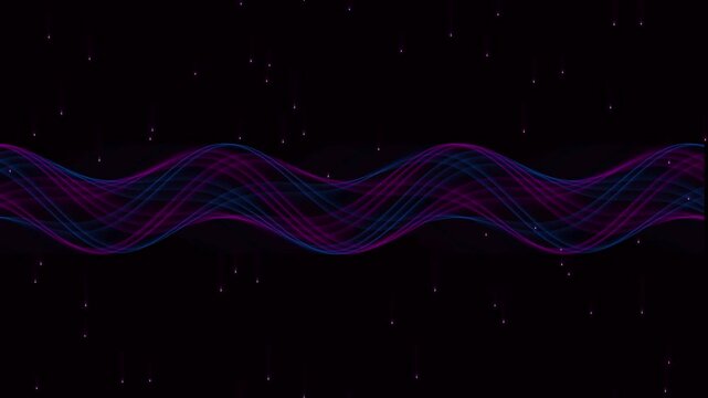 Abstract wave motion with glowing particles flowing in dark digital space for futuristic visual background elements for modern creative video projects.