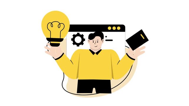 Minimalist Solid White Background Video 2D animation