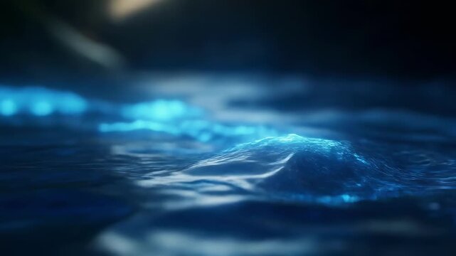 Underwater jellyfish swarm in deep ocean currents