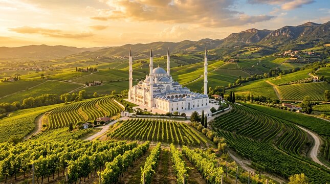 White mosque landscape