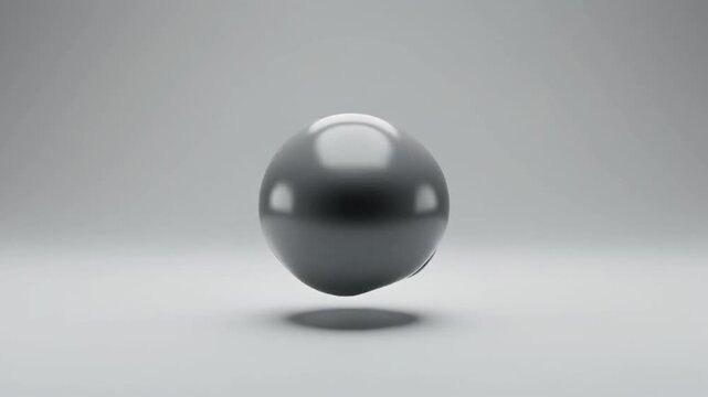 3d metallic sphere rolling and bouncing in motion animation