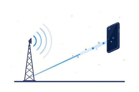 Telecommunication tower radio waves smart phone art high resolution picture