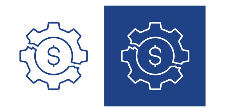 Mismanagement Risk Blue And White Icon Style Collection