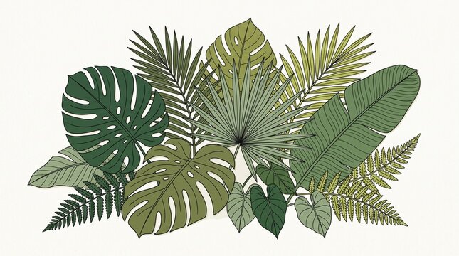 Tropical leaves arrangement