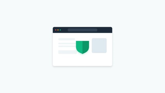 Digital shield icon protecting a website interface