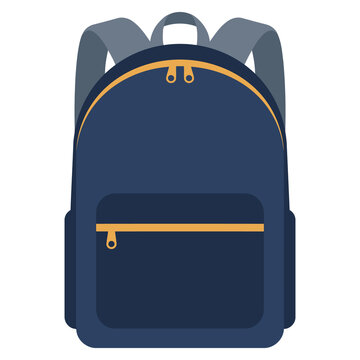 Dark Blue Backpack School Bag Illustration for Education and Travel Concepts