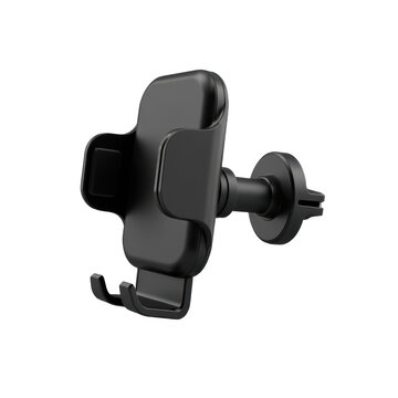 Modern black universal car phone holder with adjustable mount and secure grip for navigation