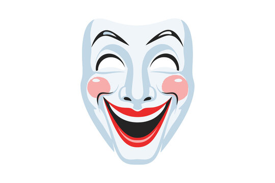 Theatrical Comedy Mask Vector Illustration
