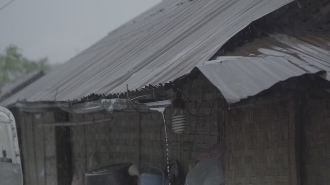 raining,zinc home,old home