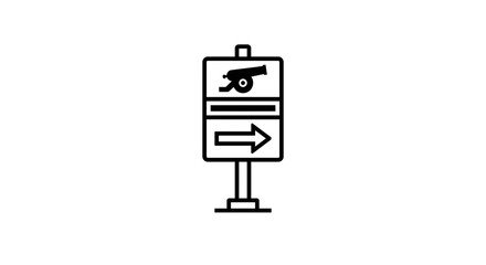 Fototapeta premium Cannon Directional Signpost Icon
