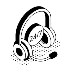 Obraz na płótnie Canvas Headset with a customer service symbol, representing banking assistance and financial support.