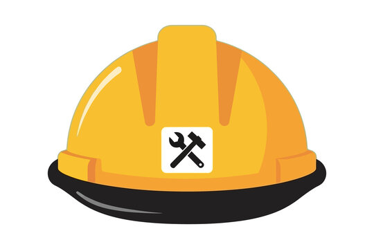 Yellow Construction Hard Hat Vector Illustration