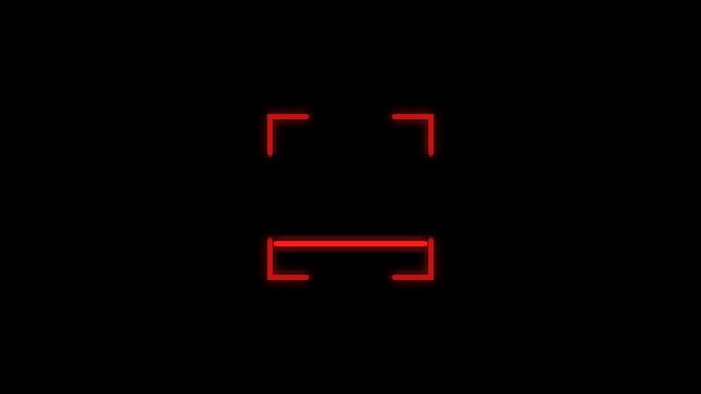 Red sad pixelated face emoji style