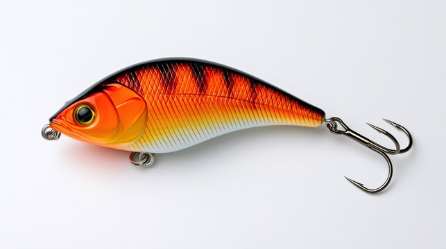 Fishing lure lipless crankbait with treble hook on white