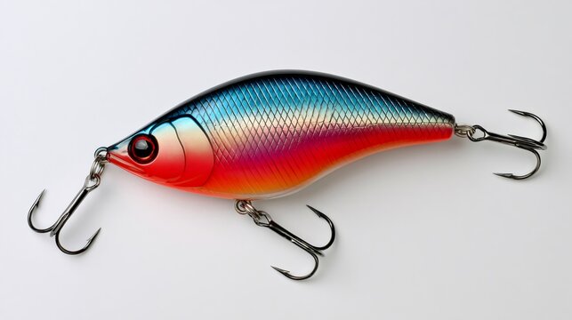 Colorful fishing crankbait lure with sharp hooks