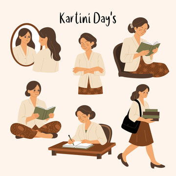 Women Daily Activities Illustration, Kartini days Illustration, Women illustration