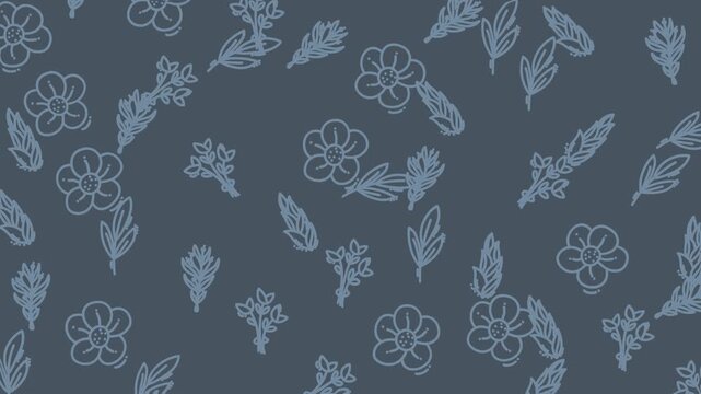 Blue floral outline sketches for simple botanical patterns suitable for backgrounds, textiles, stationery, packaging, and natureinspired design projects.