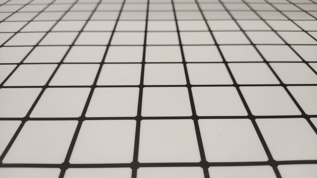 Close up of a minimalist grid pattern background creating a sense of perspective with ample copy space for design.