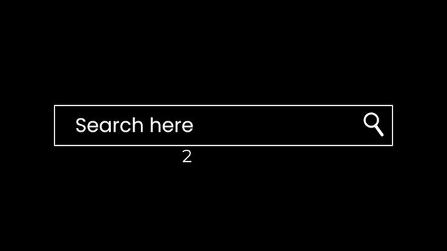 search field interface element with animated text and input interaction.